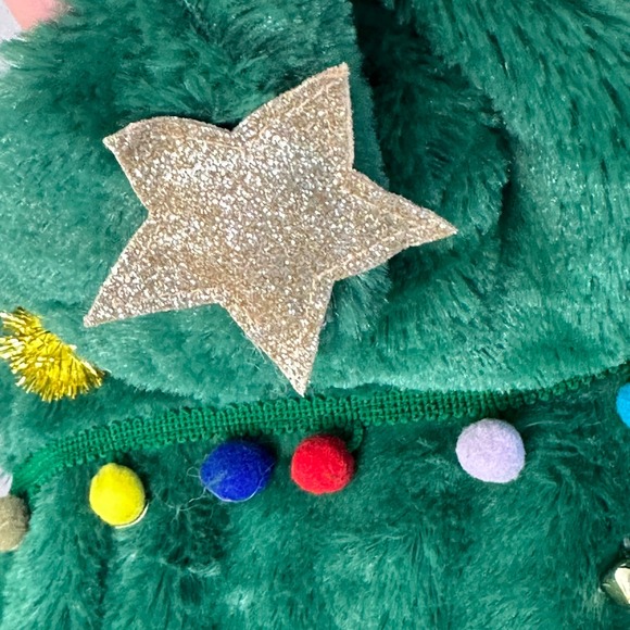 Merry & Bright Christmas Tree Costume Hoodie Dog Apparel Pet Holiday Outfit M - Picture 4 of 7